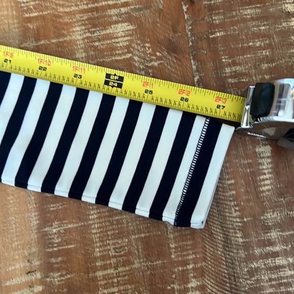 J Crew Beachwear Long Sleeve Top, back zipper, white and blue stripe, small - Picture 8 of 8